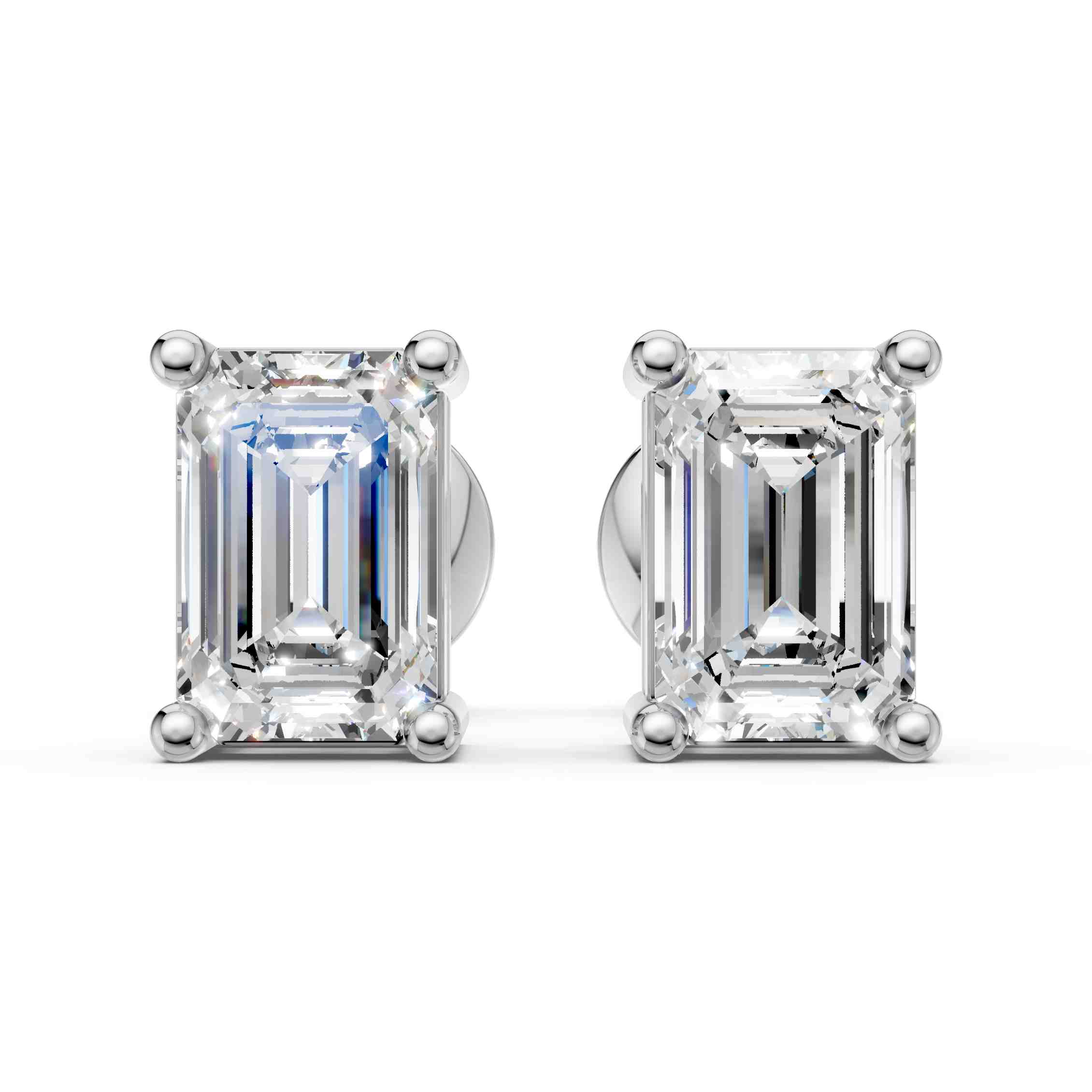 Emerald Cut Solitaire Earring